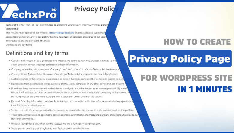 How to Create Privacy Policy Page for WordPress site